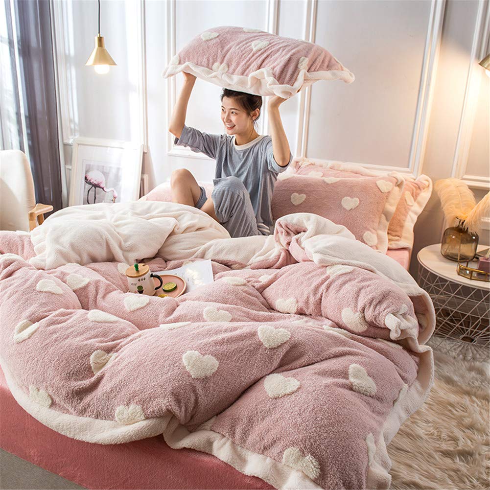 ピンクハート/ベッドカバー/ソファーカバー/かぎ針編み/手編み